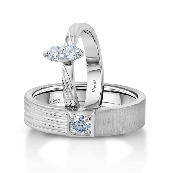 Platinum Love Bands Diamond Rings for Couple JL PT 1259 – Jewelove.US